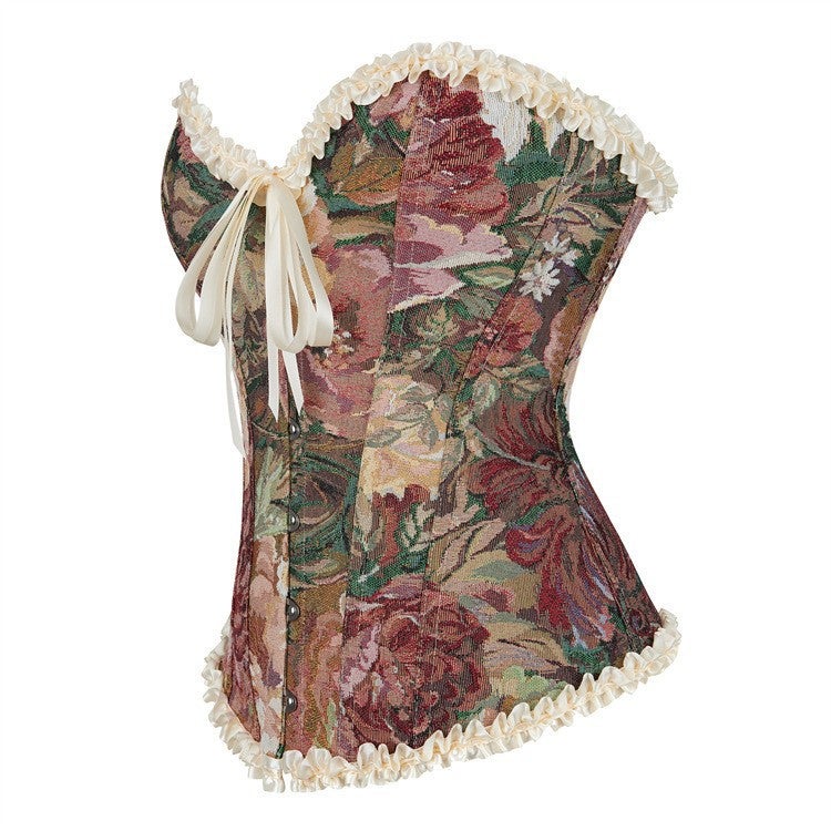 New Apricot Flower Lace Body Shaping Waist Support Women'S Palace Shapewear Supply - Image 3