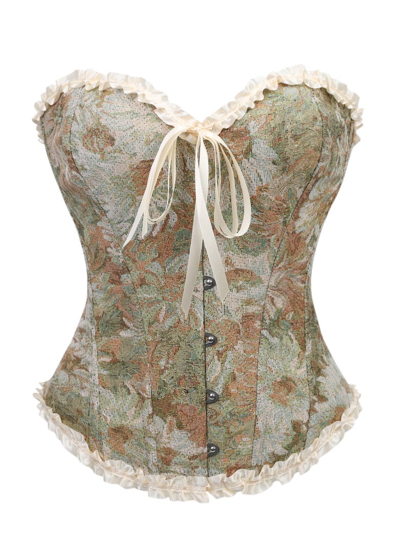 New Apricot Flower Lace Body Shaping Waist Support Women'S Palace Shapewear Supply - Image 1