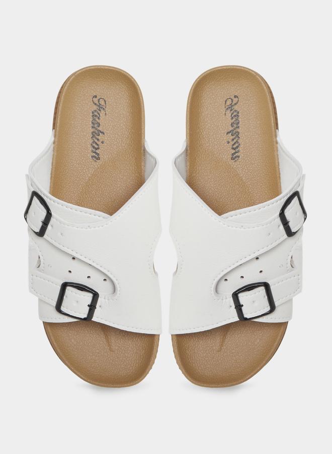 ستايلي شبشب رجالي أبيض بمشبك - Image 5