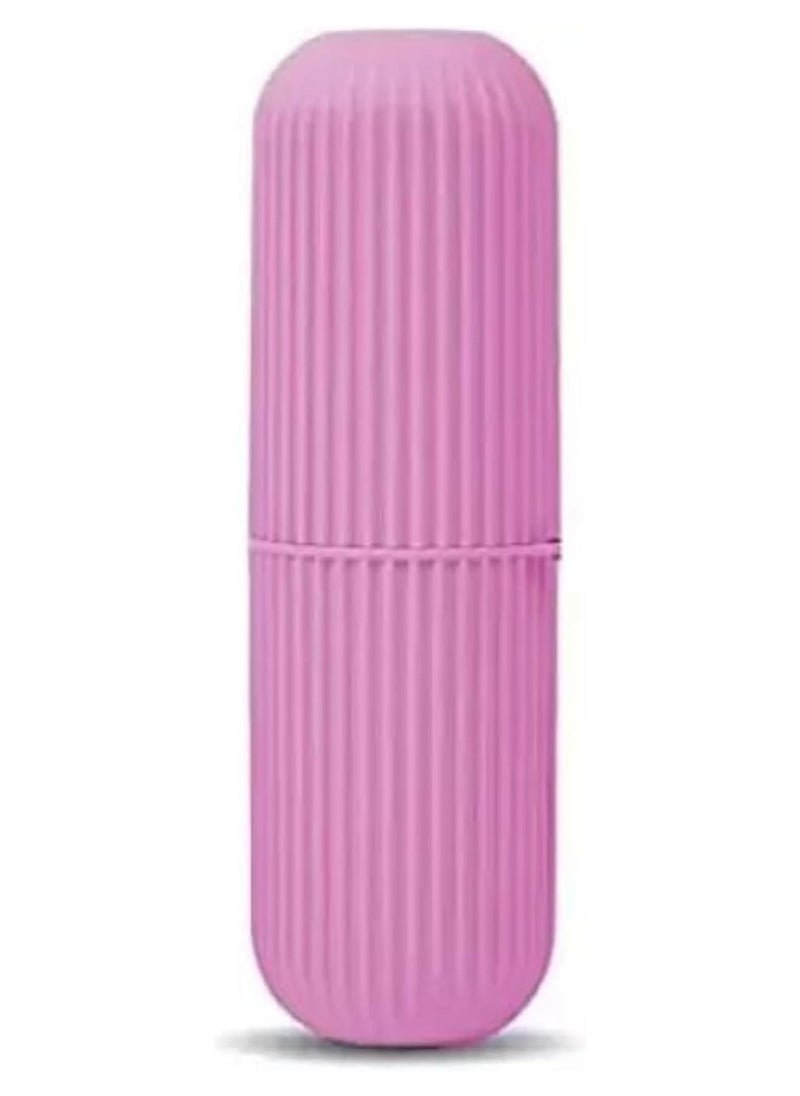 LIMITLESS Travel Toothbrush Holder Case Set Kids Women Men Travel Container Toothbrush Holders With Picking Sling Gargle Cup Toothbrush Protector Storage Traveling Camping Business Trip (Pink)  - Image 1