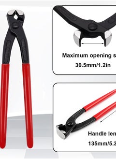 SYOSI Single Ear Clamp, 9inch Pincer Carbon Steel Ear Clamp, Pliers Tool Install, Remove Clamp Crimp Pliers Nail Puller, Clamp Crimping for repairing pipes, fuel lines, Nail Puller, Hand Clamp Cutter  - Image 2