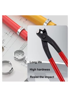 SYOSI Single Ear Clamp, 9inch Pincer Carbon Steel Ear Clamp, Pliers Tool Install, Remove Clamp Crimp Pliers Nail Puller, Clamp Crimping for repairing pipes, fuel lines, Nail Puller, Hand Clamp Cutter  - Image 4