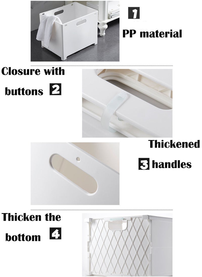 Foldable dirty laundry basket wall mounted clothes box, storage basket white  - Image 4