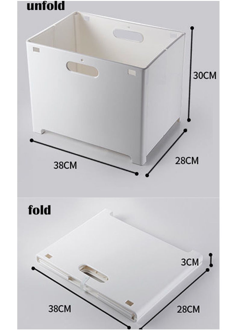 Foldable dirty laundry basket wall mounted clothes box, storage basket white  - Image 2