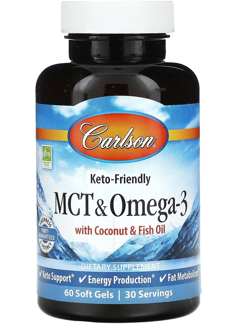 MCT & Omega-3 With Coconut & Fish Oil, 60 Soft Gels