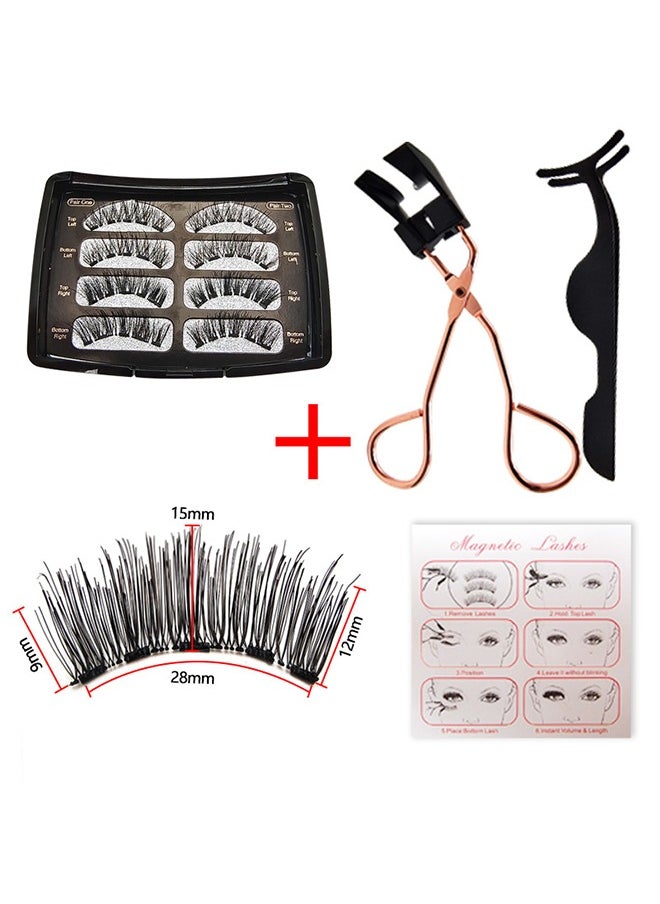 HY Magnetic False Eyelashes Dual Magnetic Eyelashes Without Eyeliner or Glue, 3D False Eyelashes Naturally Thick  - Image 3