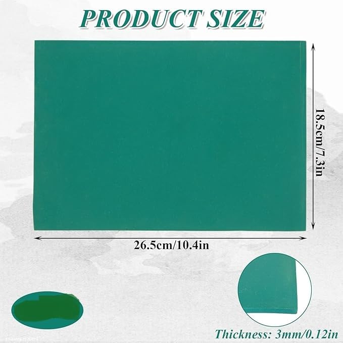 Luoshi Linoleum Block for Printmaking, 8 x 12 Inch Linoleum Blocks Green Linocut Block Linoleum Block Printing for Engraving Art Project Printmaking Stamp Carving Block (Only One Sheet) - Image 2