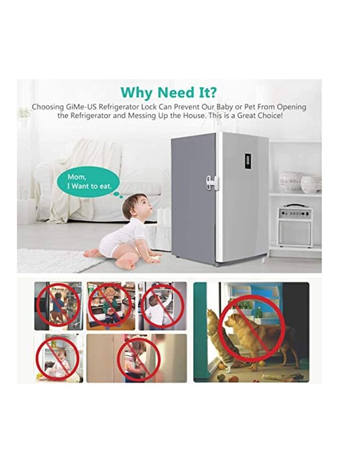 3-Piece Baby Safe Refrigerator Door Lock White - Image 2