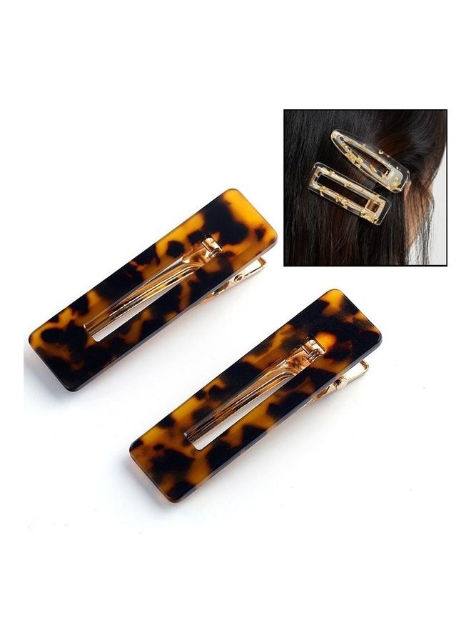 NIBEMINENT 2-Piece Sequin Rectangle Barrette Styling Clip Leopard Color - Image 1