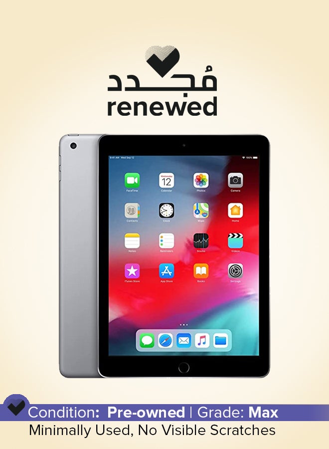 ابل  تم تجديده - آيباد 6 (2018) مقاس 9.7 بوصة، وذاكرة الوصول العشوائي (RAM) سعة 2 جيجابايت، وسعة 128 جيجابايت، وواي فاي - Image 1