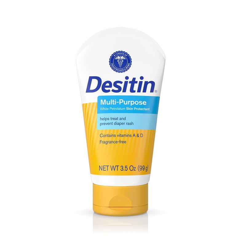 Desitin مرهم ديسيتين لحماية البشرة وعلاج طفح الحفاض متعدد الاستخدامات مع فيتامينات أ و د، حجم سفر، 3.5 أونصة - Image 1