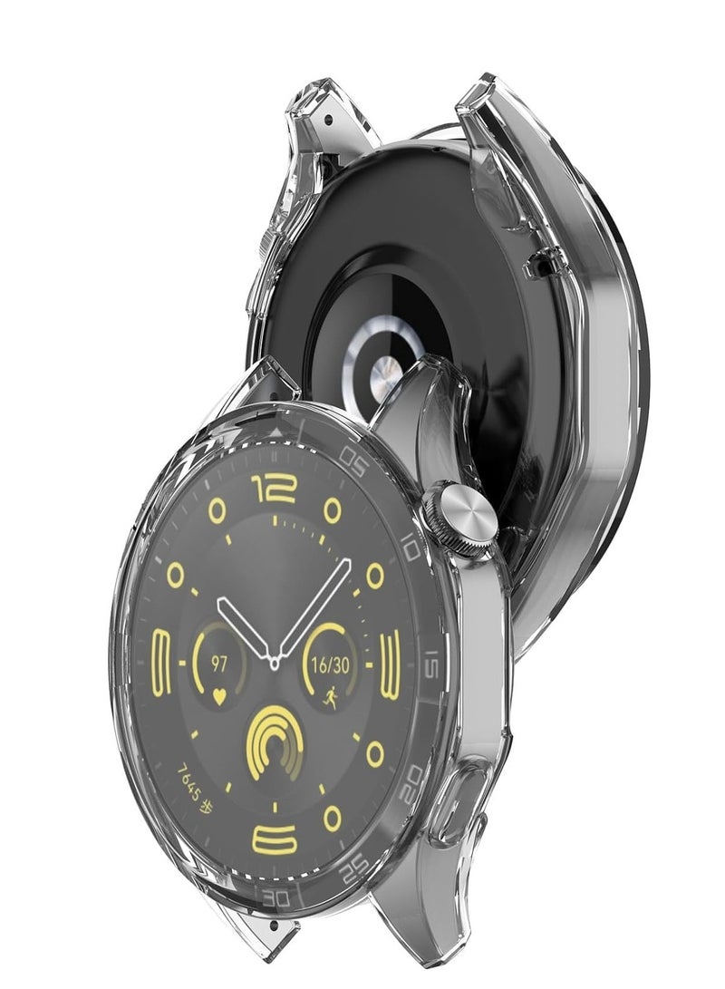 جراب حماية متوافق مع ساعة هواوي GT4 46 ملم بحماية كاملة للشاشة، جراب بولي يوريثين مقاوم للحرارة مضاد للصدمات ناعم بتصميم رفيع وممتص للصدمات (شفاف) - Image 3