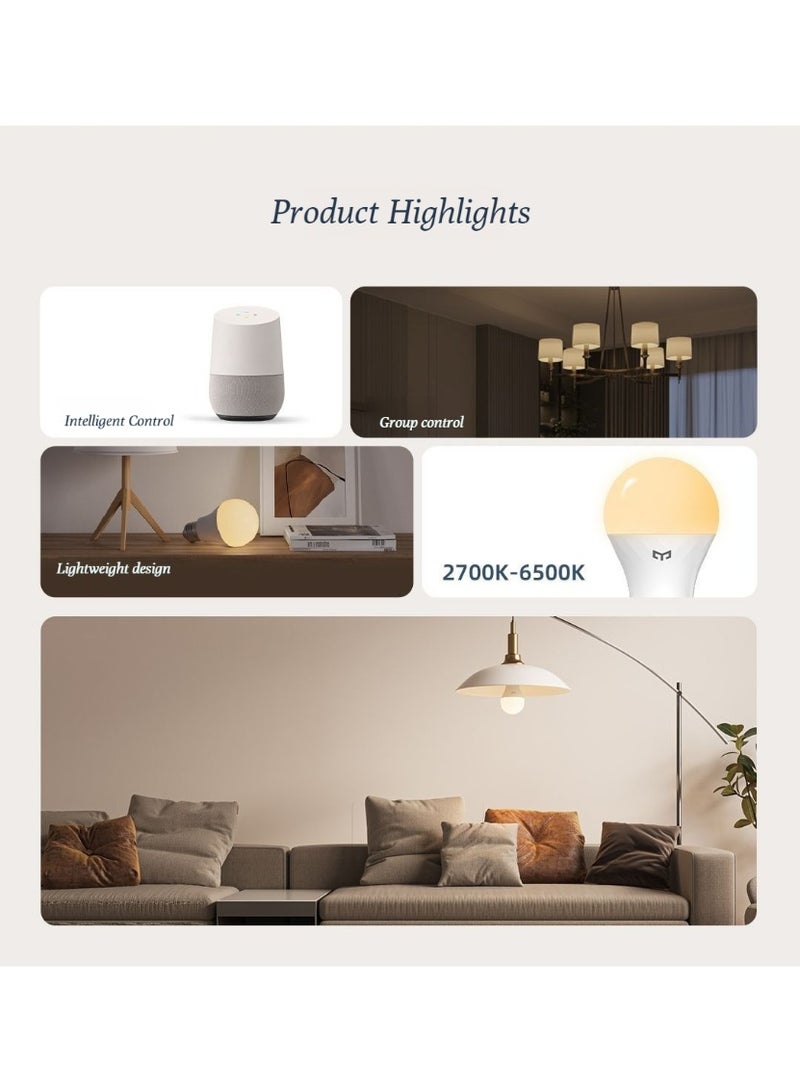 يلايت Yeelight مصباح ضوئي ذكي للإضاءة الداخلية ، مصباح كروي LED ، متوافق مع الهاتف المحمول Homekit للتحكم عن بعد ، سطوع قابل للتعديل ، معيار E27. - Image 3