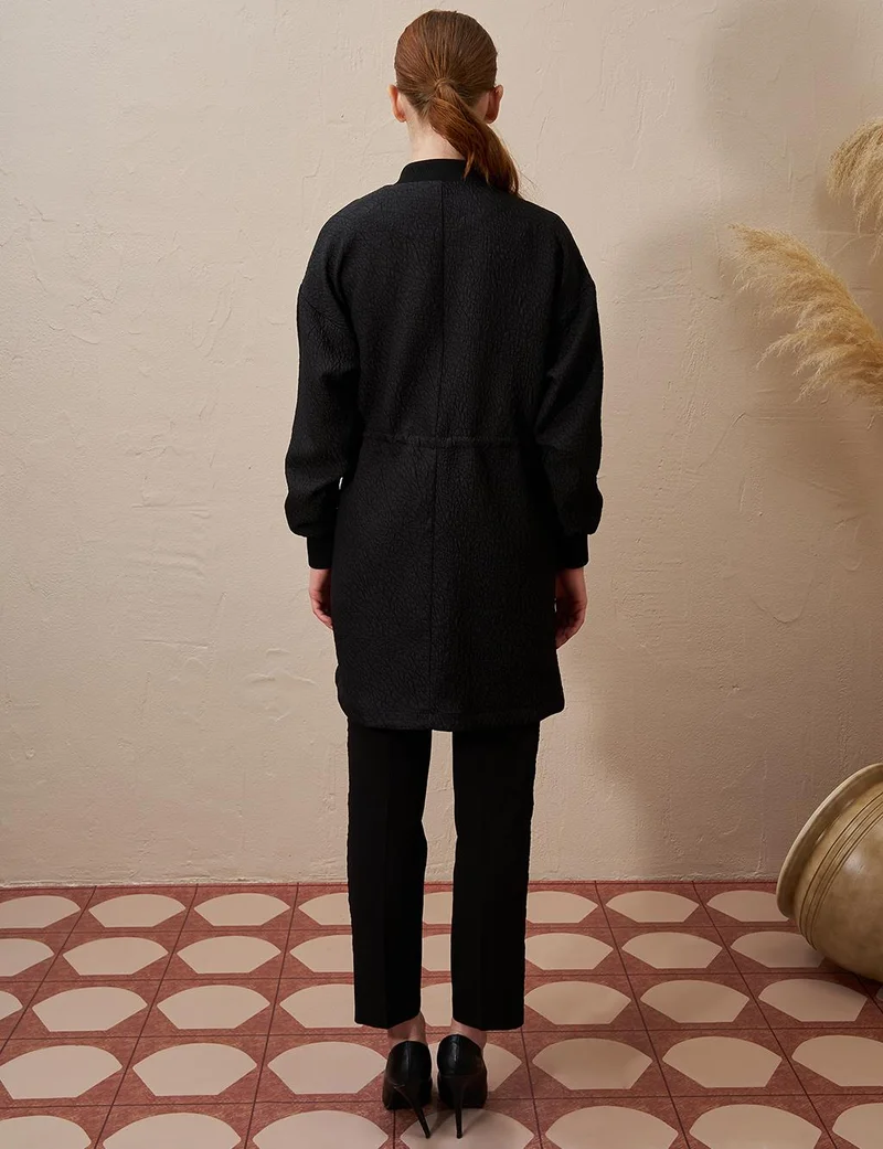 Kayra Belted Quilted Jacket Black