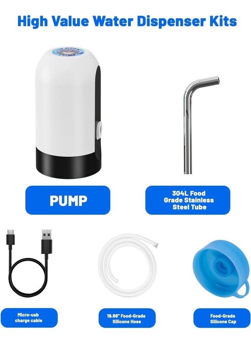USB Charging Automatic Water Dispenser Pump, Portable Electric Bottle Pump for 5 Gallon Bottles (White)USB Charging Automatic Water Dispenser Pump, Portable Electric Bottle Pump for 5 Gallon Bottles (White) - Image 3