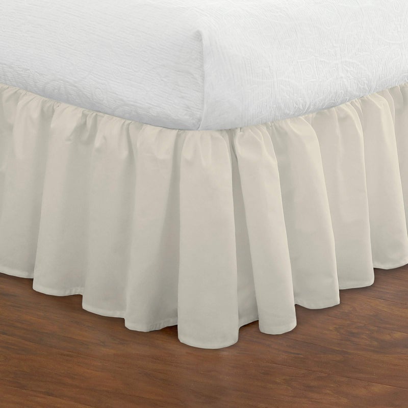 FRESH IDEAS Bedding Ruffled Bedskirt, Classic 14” drop length, Gathered Styling, Queen, Ivory (FRE30114IVOR03) - Image 5