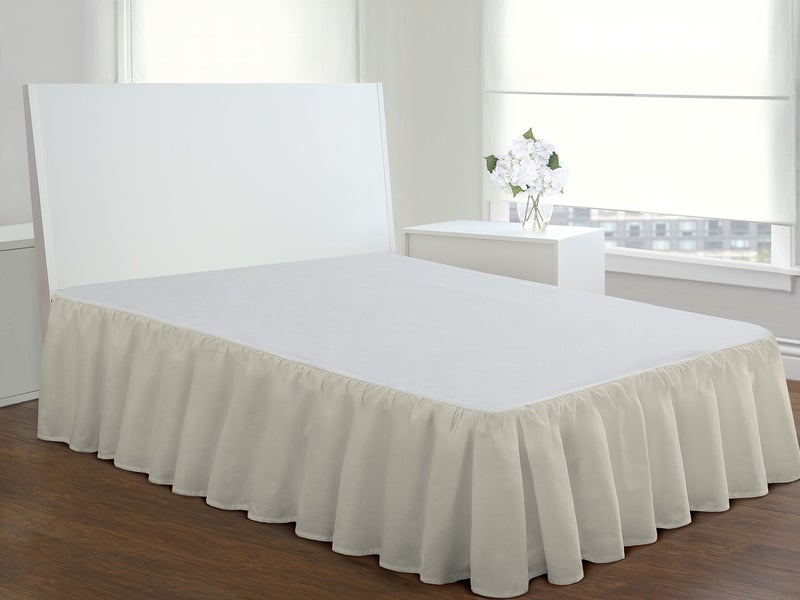 FRESH IDEAS Bedding Ruffled Bedskirt, Classic 14” drop length, Gathered Styling, Queen, Ivory (FRE30114IVOR03) - Image 3