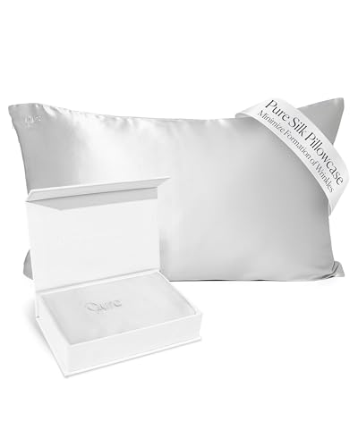 Qure Silk Pillowcase for Hair and Skin Mulberry Silk Pillow Cases Anti Acne Cooling Sleep Real Natural Silk Covers with Hidden Zipper Gifts for Women Men Standard Size - Image 1
