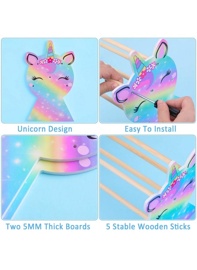 Basumee - Girls Headband Holder Organizer Hair Hoop Headband Display Stand Unicorn Hairband Stand Organizer Headband Storage Home Room Decors For Girls, Rainbow - Image 1