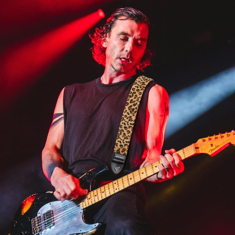 Amumu Leopard Flocked Velvet Guitar Strap with Microfiber Leather Ends, Fits Acoustic, Bass, and Electric Guitar - Guitar Accessories - Image 2