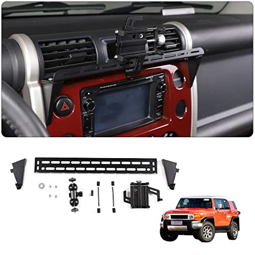 LLKUANG Car Instrument Panel Track Mobile Phone Holder Trim for Toyota FJ Cruiser 2007-2021 Central Control Air Vent Multifunctional Mobile Phone Holder (Style 1) - Image 4