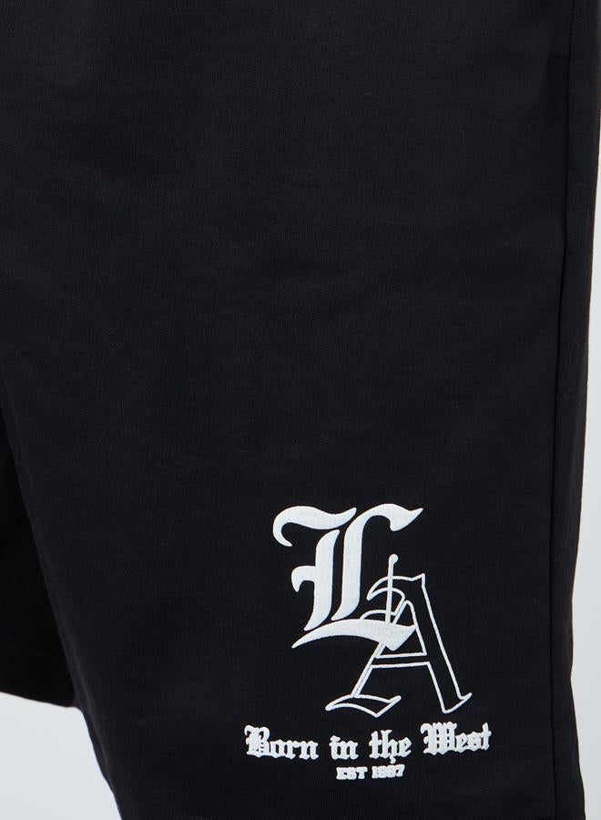 Styli Men Black Cotton Drawstring Shorts - Image 3