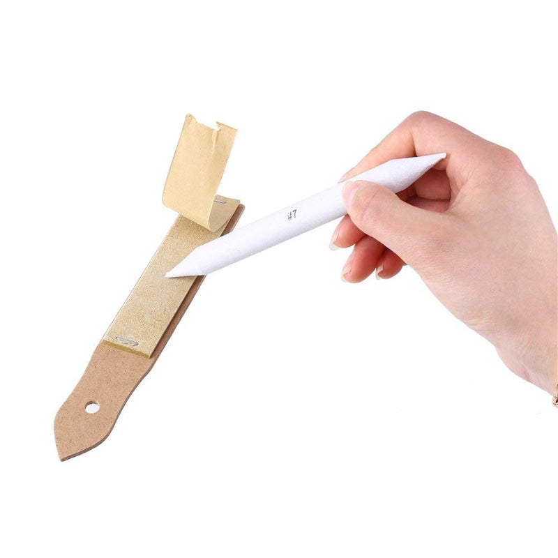 Definite أسطوانة ورقية بيضاء / خلاط فني / أدوات للتلطيف أو المزج بالفحم، الشمع و الجرافيت (مع ورق صنفرة وفرشاة تلطيف) - Image 3