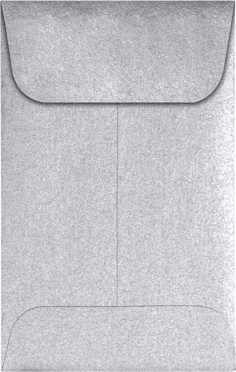 لوكس بيبر #1 Coin Envelopes | 2 1/4 x 3 1/2 | Silver Metallic | 80lb. Text | 50 Qty - Image 1
