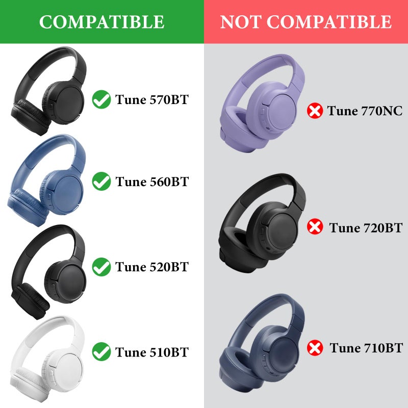 Linkidea Headphones Carrying Case Compatible with JBL Tune 500, Tune 510BT, Tune 520BT, Tune 570BT, Replacement Protective Hard Shell Travel Bag with Cable, Charger Storage (Black) - Image 5