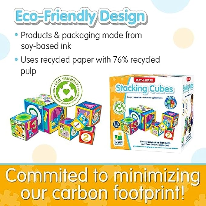 العب وتعلم - مكعبات التكديس ألعاب STEM للأطفال هدايا للأولاد والبنات من عمر 12 شهرًا وما فوق لعبة تطوير الذكاء متعددة (100257) - Image 5