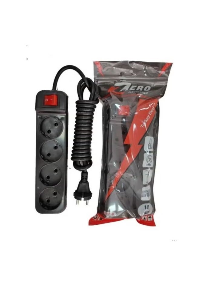 زيرو مشترك كهرباء 4 منافذ 3 متر من زيرو اسود - Image 2