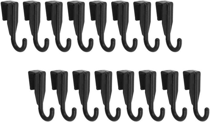 Premium 16pcs Black Plastic Square Tube S Hooks Multi-Functional Microwave Oven Rack Hanging Hooks Space-Saving Utility Cubicle Door Hangers for Kitchen Organization - Image 1