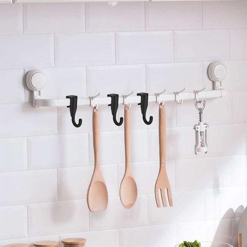 Premium 16pcs Black Plastic Square Tube S Hooks Multi-Functional Microwave Oven Rack Hanging Hooks Space-Saving Utility Cubicle Door Hangers for Kitchen Organization - Image 5