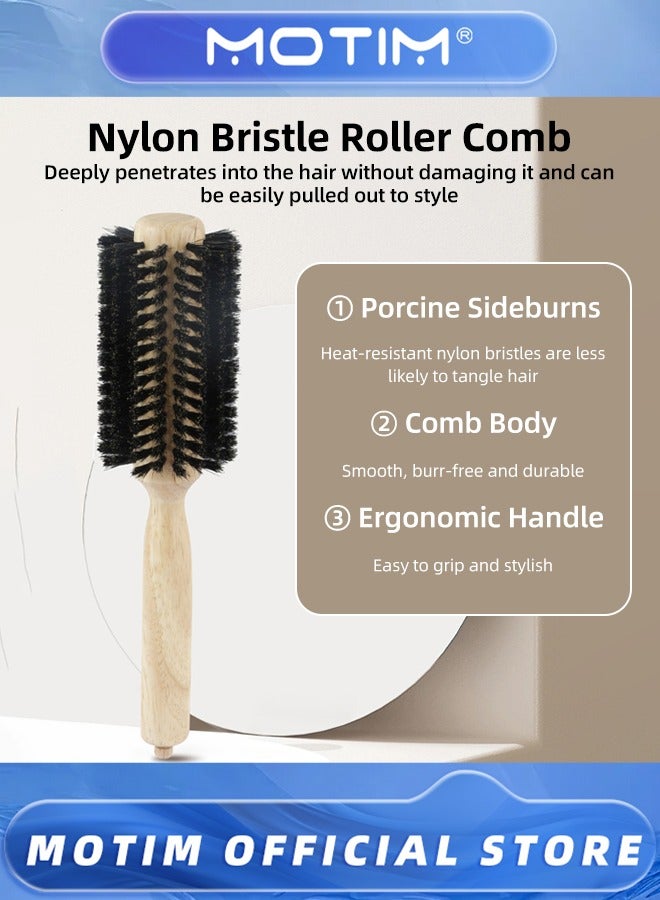 Motim Finest Hair Brushes,Blow Dry Brush Made of Beechwood -Spiral Radial Hairbrush for Short or Shaped Hair - Image 5