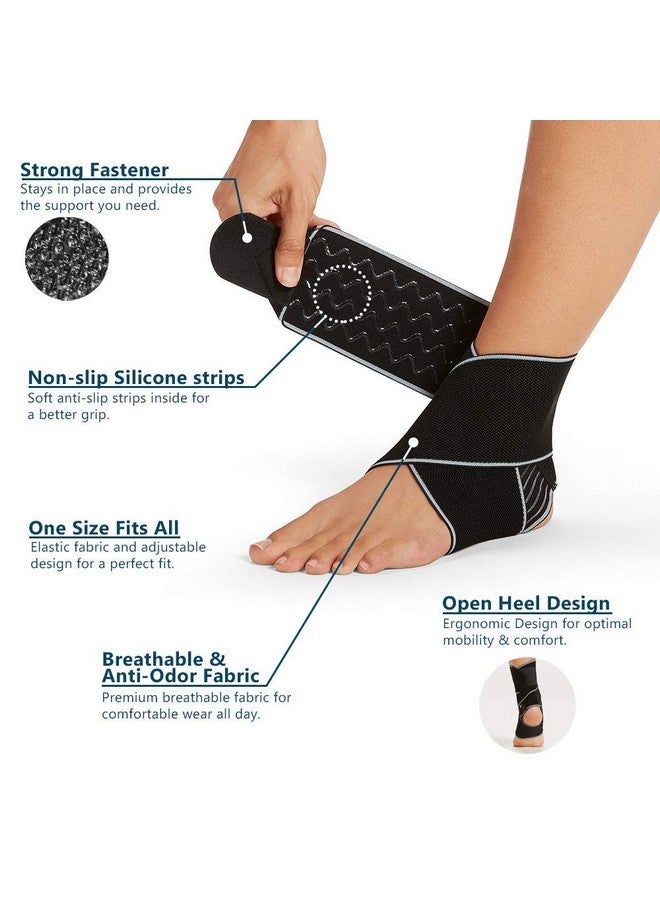 ComfiLife ComfiLife Ankle Brace for Men & Women, Orthopedic Brace - Adjustable Compression Wrap, Ankle Sleeve for Plantar Fasciitis, Tendinitis, Sprain, Swelling, Minor Sprains, Sports, Breathable, One Size  - Image 2