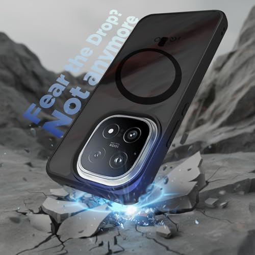 RIGGEAR Shockproof Sleek Hybrid Armor Magnetic Back Cover Case Compatible with MagSafe Accessories for iQOO 15 5G (Smoke Black Matte PC + Black TPU Bumper) - Image 5