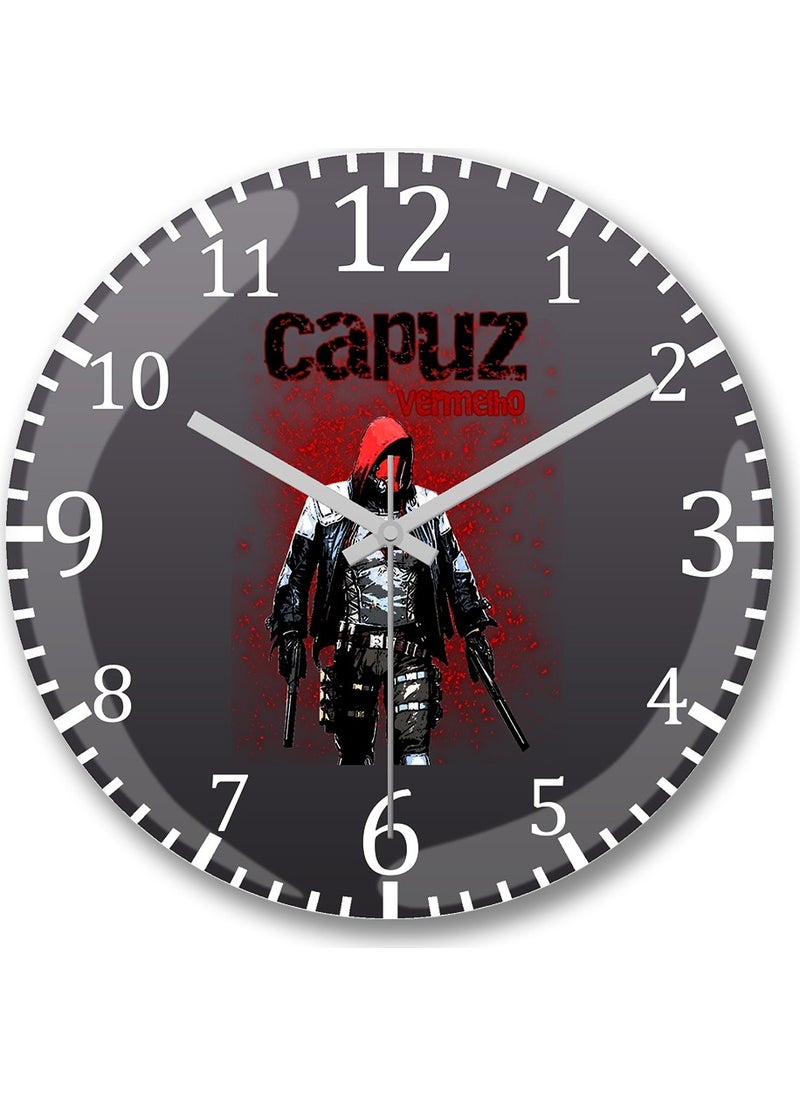 Baskı Dükkanı Print Shop Capuz Vermelho Wall Clock Curved Real Glass  - Image 1