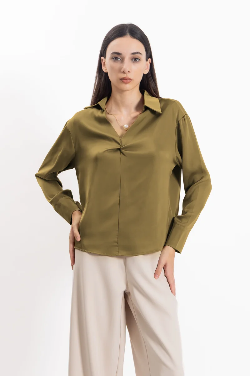 شايبس SATIN SHIRT WITH NECKLACE
