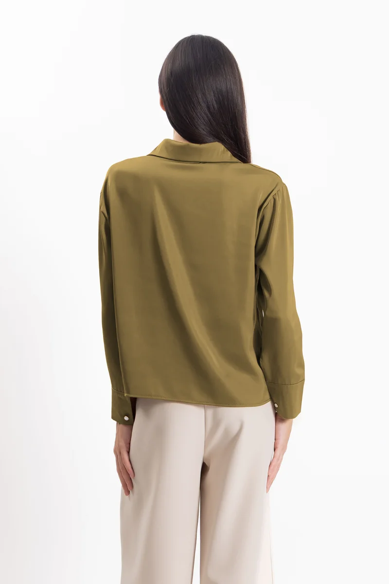شايبس SATIN SHIRT WITH NECKLACE