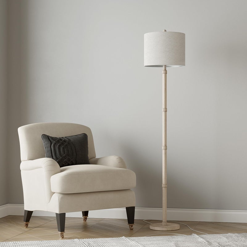 BOBOMOMO Retro Farmhouse Floor Lamp Rotary Switch, 62" Resin Vintage Floor Lamp, Rustic Tall Floor Lamps for Living Room, Corner, Bedroom, Office(Without Bulb) - Image 1