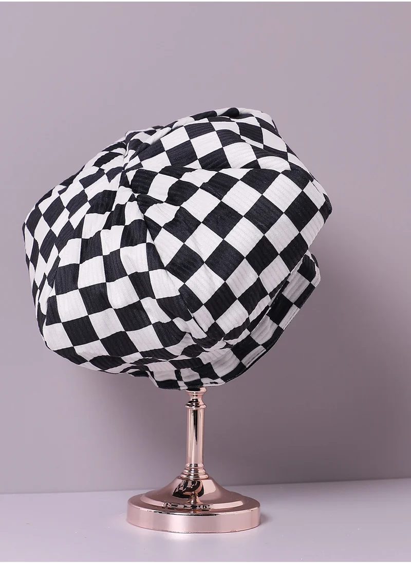 Haute Sauce Black & White Checked Hat Cap