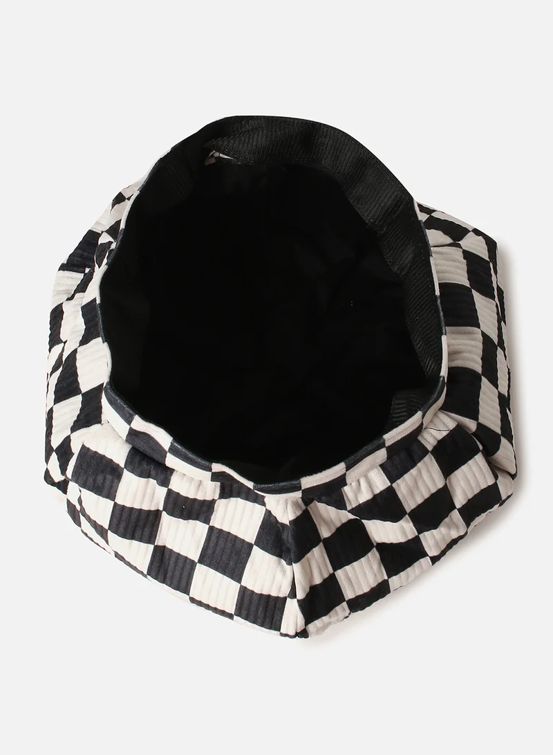 Haute Sauce Black & White Checked Hat Cap