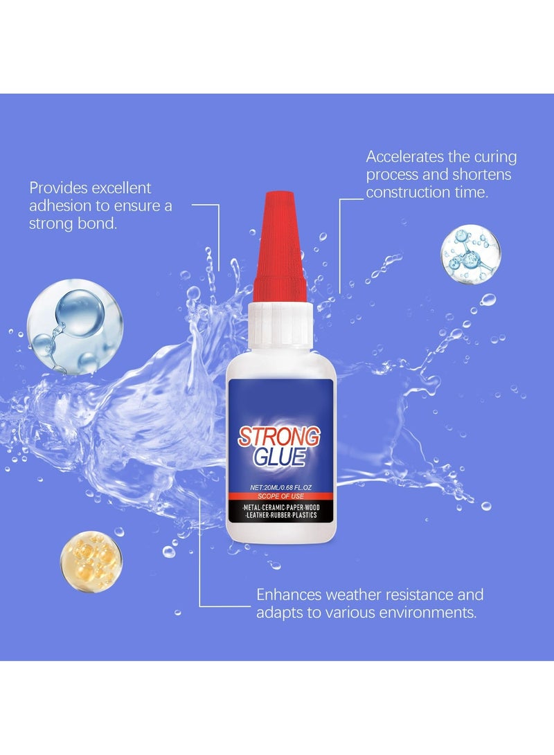 CMGTYYD Super Glue Clear, Strong Adhesive Superglue Gel Fast Drying Instant Glue for Plastic, Wood, Metal Stone, Jewelry Beads Making, Phone Ceramic Crafts Repair, 20 Gram - Image 2