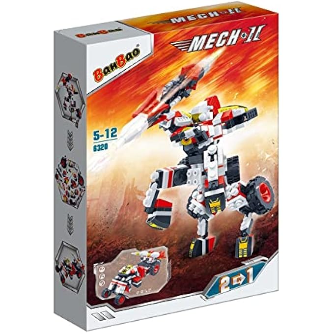 BanBao 2 IN 1 MECH II BUILDING BLOCKS ROBOT SET 255 PIECES - Image 4