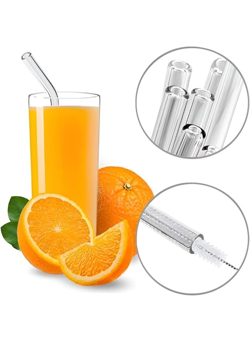 Reusable Glass Straws Set, 4-piece Drinking Straws with Cleaning Brush, Dishwasher Safe - Image 4