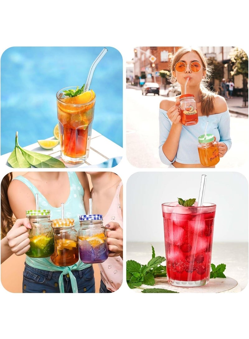 Reusable Glass Straws Set, 4-piece Drinking Straws with Cleaning Brush, Dishwasher Safe - Image 2