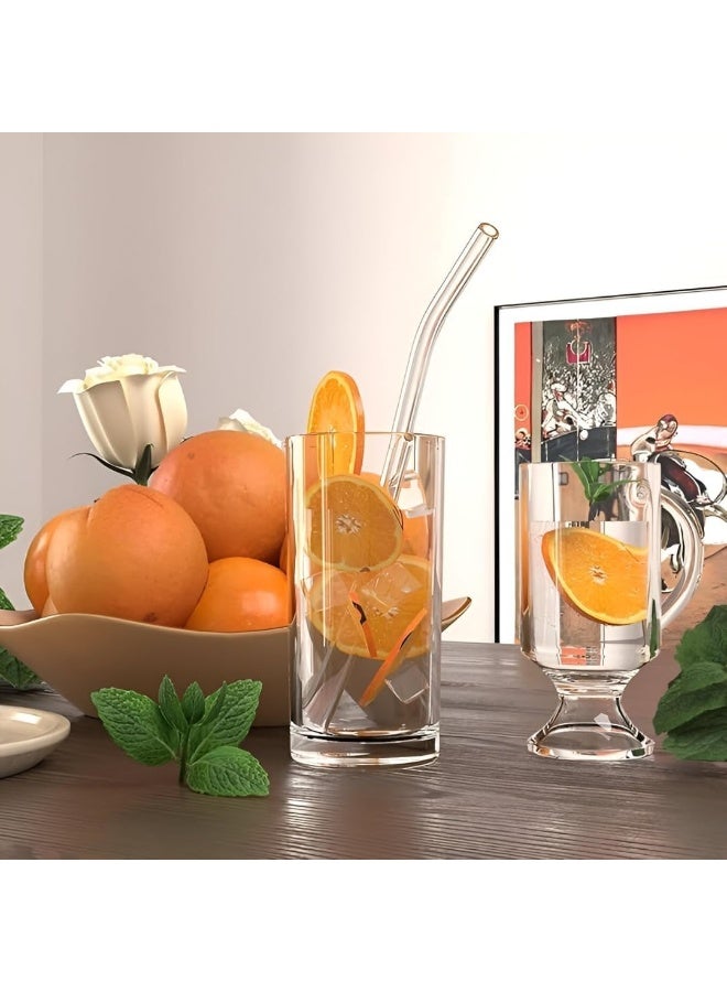 Reusable Glass Straws Set, 4-piece Drinking Straws with Cleaning Brush, Dishwasher Safe - Image 3