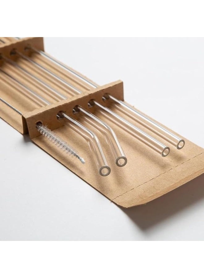 Reusable Glass Straws Set, 4-piece Drinking Straws with Cleaning Brush, Dishwasher Safe - Image 5