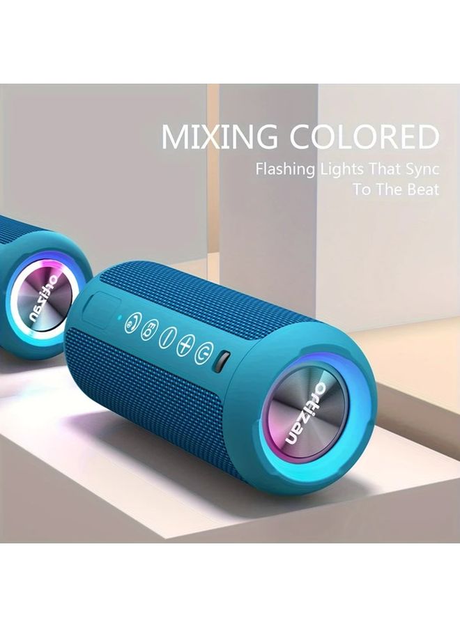 Bluetooth Wireless Speaker 24W Deep Bass IPX7 Waterproof RGB Lights Dual Pairing 30 Hours Playtime For Home Outdoor Parties Blue - Image 5