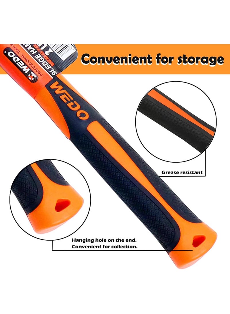 GGOOT Sledge Hammer with Fibreglass Handle 5400 g, Sledge Hammer, Hardware Tool, Mortising Hammer, Large Hammer, Carbon Steel, Non-Slip Handle, Durable, Length 894 mm - Image 5